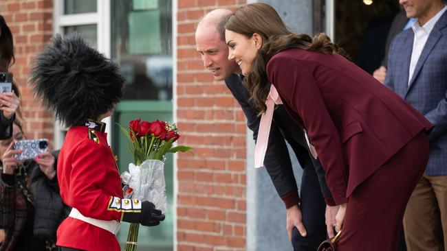 The Prince and Princess of Wales pictured with a tiny royal fan in Boston, Massachusetts. Picture: Samir Hussein/WireImage.