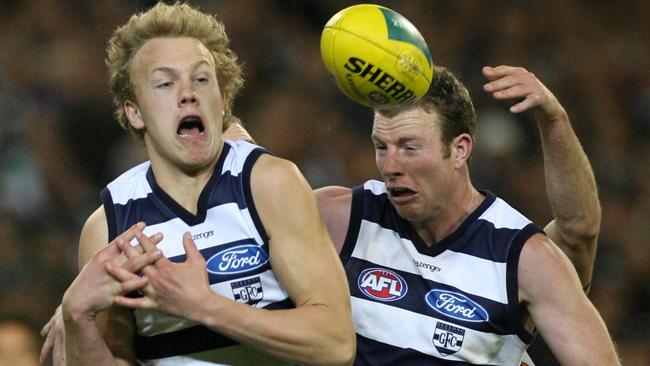 Nathan Ablett and Steve Johnson were teammates at Geelong. Both have produced some pretty funny stories.