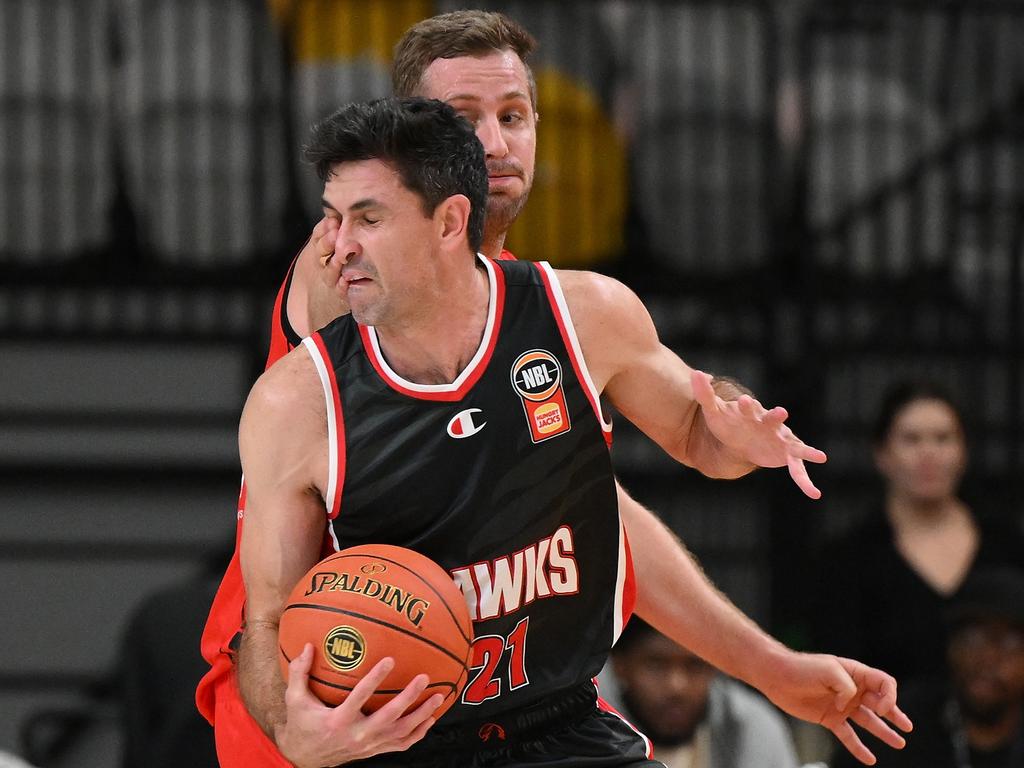 Todd Blanchfield of the Hawks handles the ball during the 2024 NBL Blitz match between Illawarra Hawks and Perth Wildcats (Photo by Matt Roberts/Getty Images)