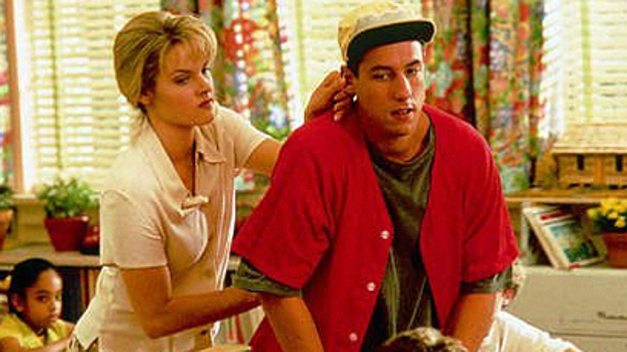 Bridgette Wilson and Adam Sandler in a scene from film 'Billy Madison'