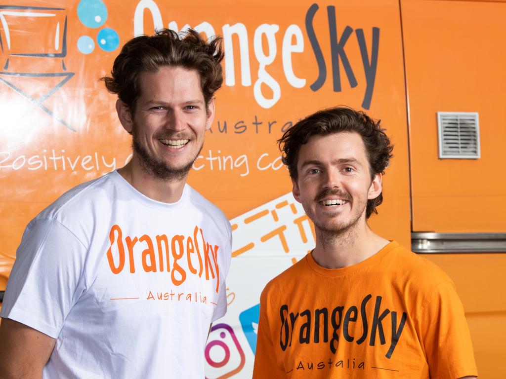 Co-founders of Orange Sky Lucas Patchett OAM and Nic Marchesi OAM. Picture: Supplied