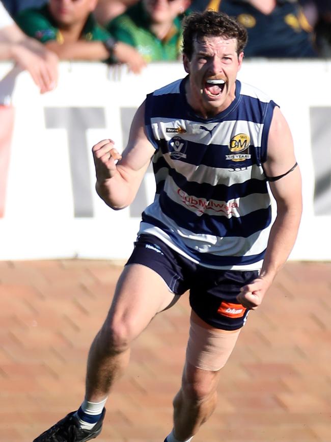 Yarrawonga’s Ryan Bruce booted an important goal in last quarter.