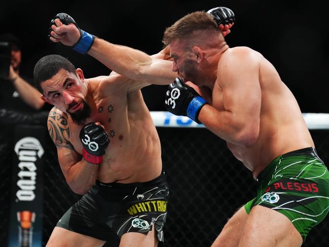 Whittaker was stopped in the second round by Dricus du Plessis. Picture: Getty Images