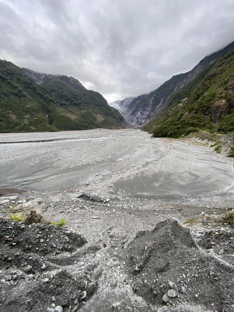 Photo taken at the point where the Franz Josef finished in 1908 – it has receded kilometres since. Picture: Jack Evans