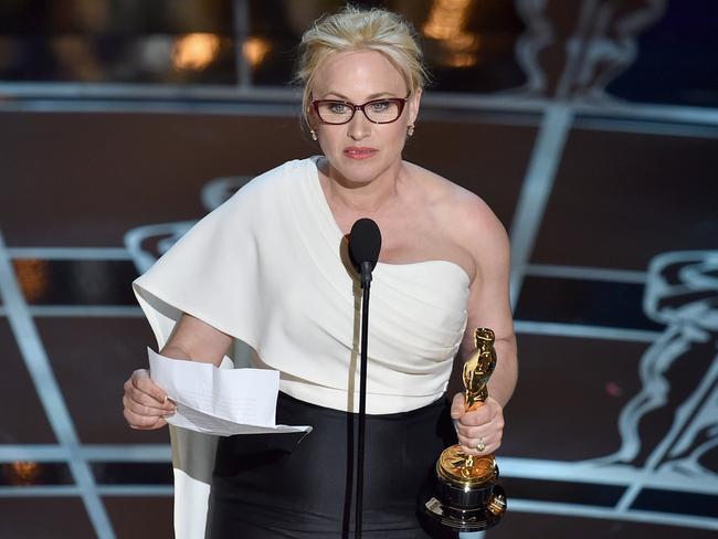 Actress Patricia Arquette during her powerful Oscars acceptance speech. Photo: Kevin Winter/Getty Images/AFP.