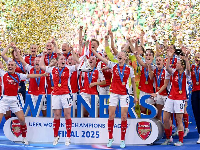 Arsenal celebrates Champions League glory. Picture: David Ramos/Getty Images