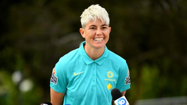 Michelle Heyman’s experience will be handy for the Matildas. Picture: Josh Chadwick/Getty Images