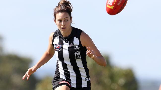 Collingwood’s Steph Chiocci has taken leave without pay from her job to play AFLW. Picture: Michael Klein