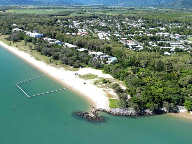 Aerial photo of Yorkeys Knob beach in the northern beaches region of Cairns. Picture: Brendan Radke