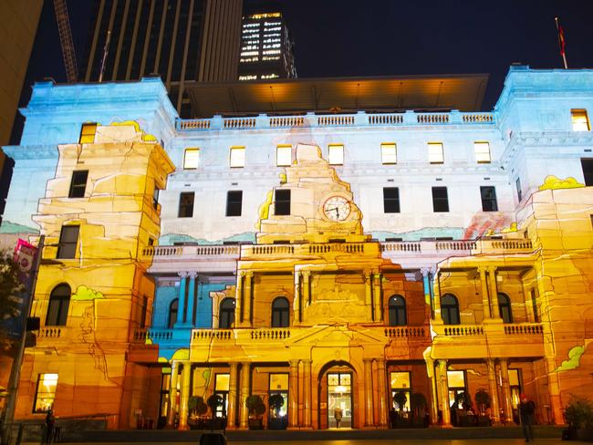 SYDNEY, AUSTRALIA - May 23:Vivid Circular Quay on Sydneyâ€™s Harbour precinct in Sydney on May 23, 2018 in Sydney, Australia. (Photo by Steve Christo)