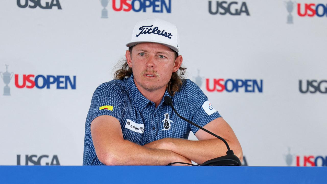 LOS ANGELES, CALIFORNIA – JUNE 12: Cameron Smith of Australia speaks to the media during a press conference prior to the 123rd U.S. Open Championship at The Los Angeles Country Club on June 12, 2023 in Los Angeles, California. Andrew Redington/Getty Images/AFP (Photo by Andrew Redington / GETTY IMAGES NORTH AMERICA / Getty Images via AFP)