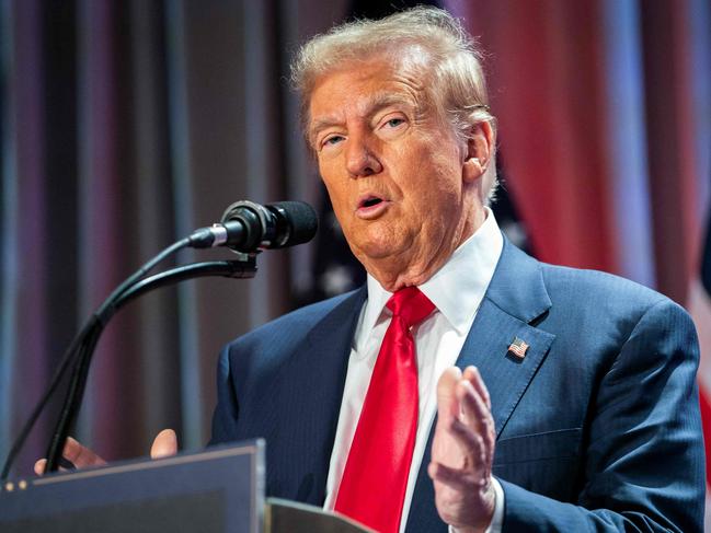 US President-elect Donald Trump speaks during a meeting with House Republicans at the Hyatt Regency hotel in Washington, DC on November 13, 2024. (Photo by Allison ROBBERT / POOL / AFP)