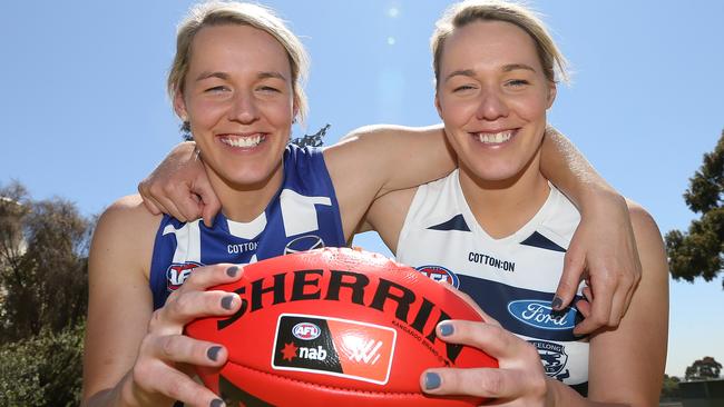 Sarah and Gemma Wright will play on different teams next season. Picture: Michael Klein