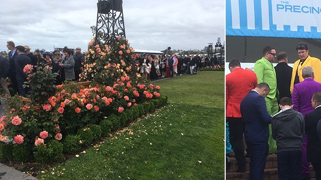 The queue to get into the Precinct (left) and some Wiggles lookalikes.