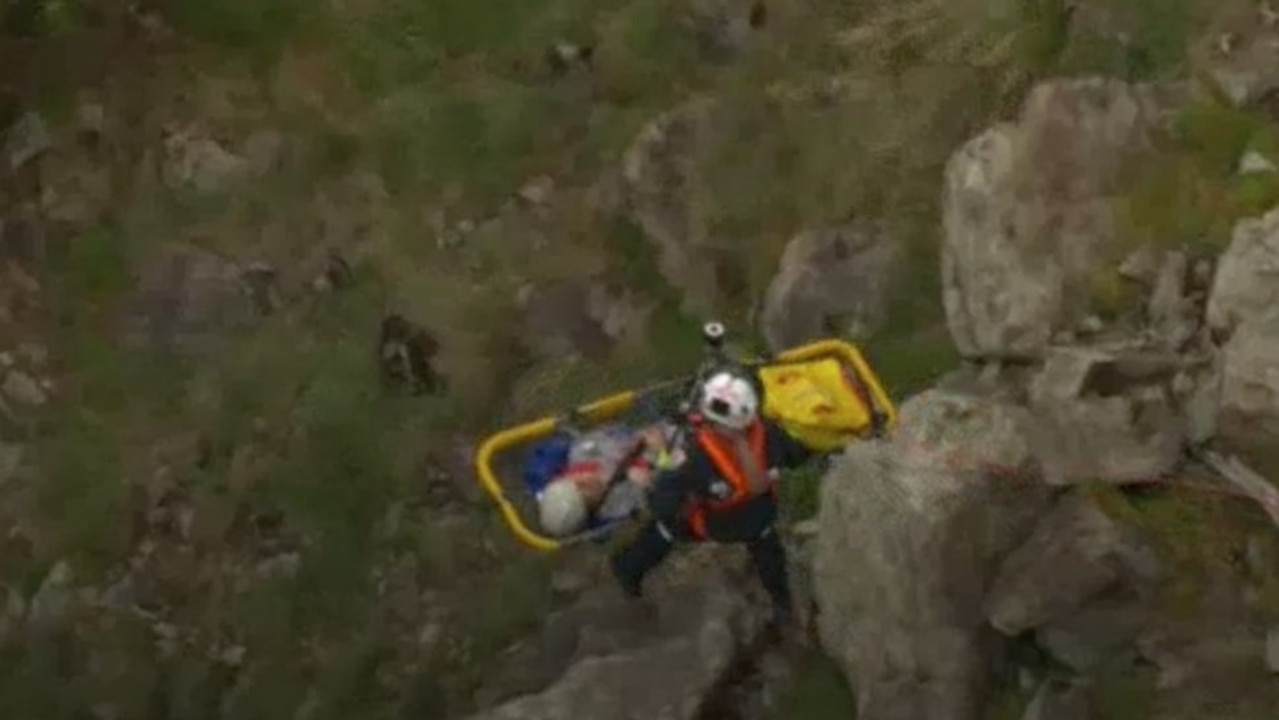 The man was winched to the helicopter then taken to hospital. Photo: ABC
