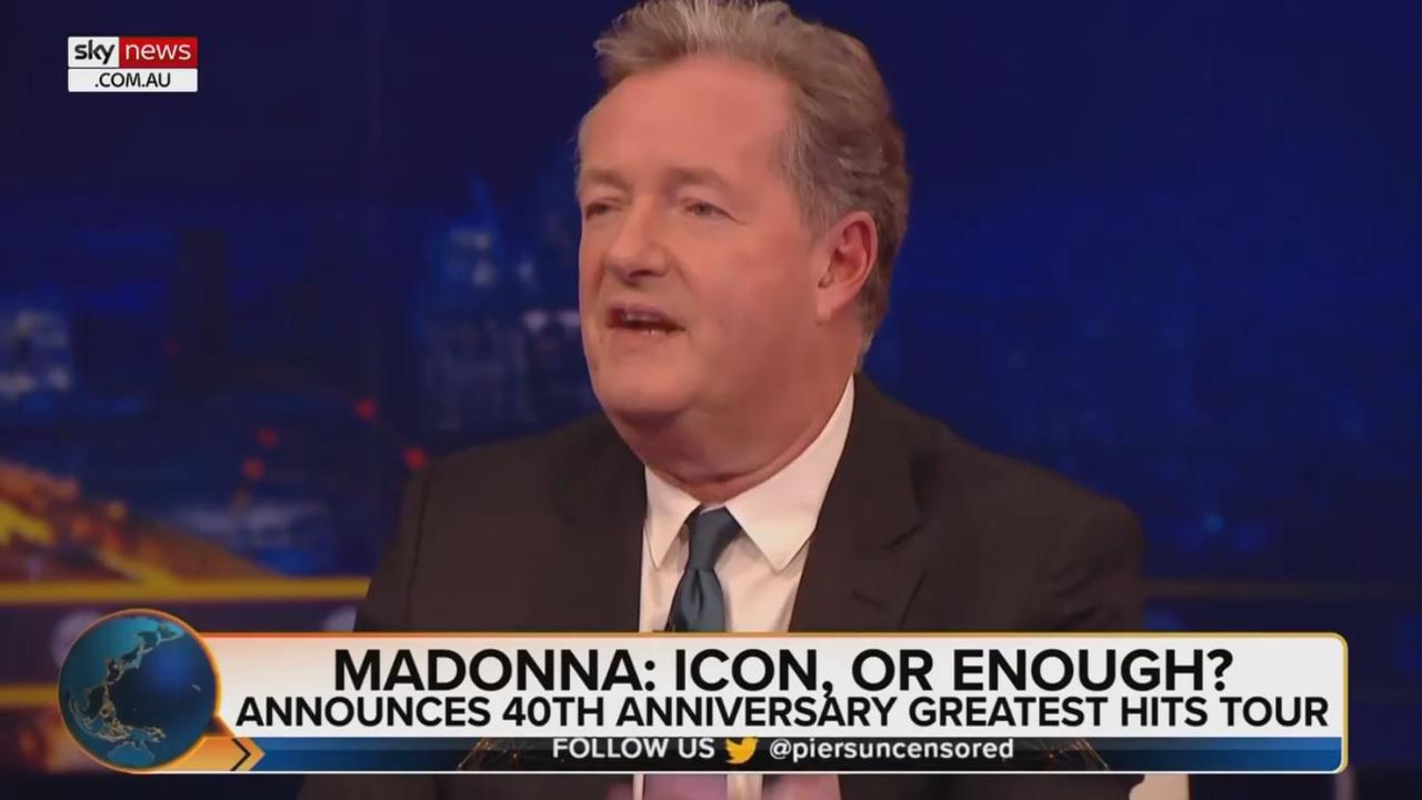 Piers Morgan made some savage remarks about Madonna over the pop star's upcoming tour. Picture: Sky News Australia/Piers Morgan Uncensored