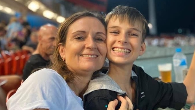 Oxenford single mother Lynne Stewart is stuck in Scotland grieving the loss of her mother and lamenting the fact she can’t fly home to care for her 13-year-old autistic son Alex Stuckings.