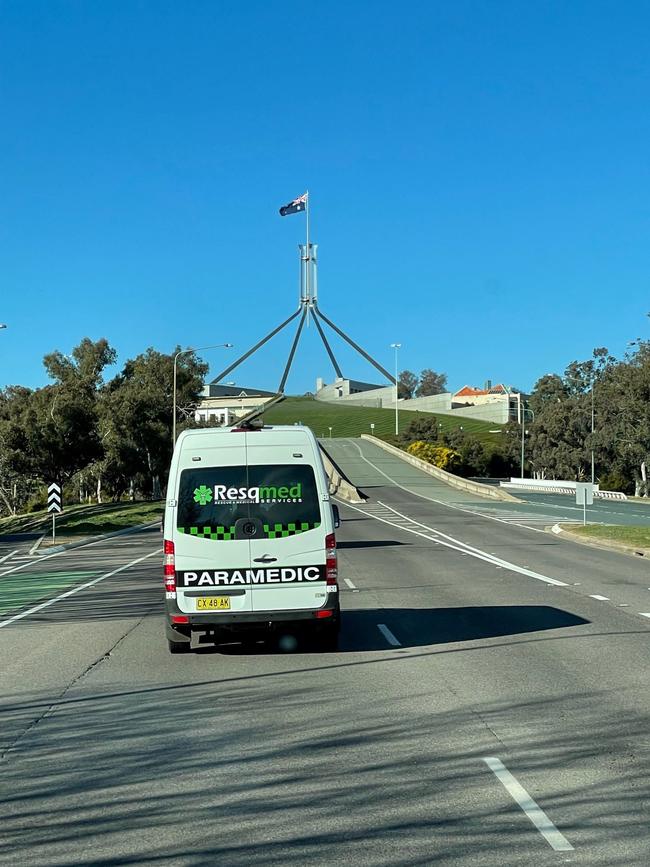 A Resqmed Service paramedic team hits the road for mobile Covid testing in the ACT.