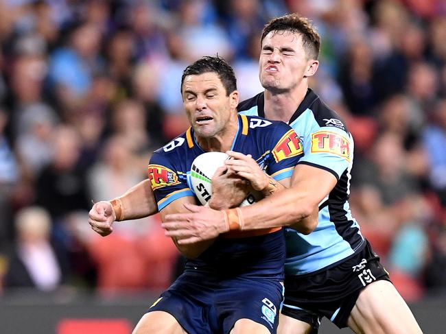 Injured fullback Michael Gordon. Picture: Bradley Kanaris/Getty Images