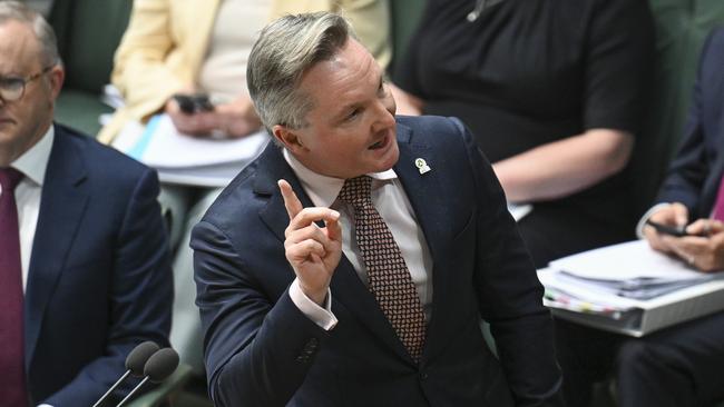 Climate Change and Energy Chris Bowen during Question Time at Parliament House in Canberra. Picture: NCA NewsWire / Martin Ollman