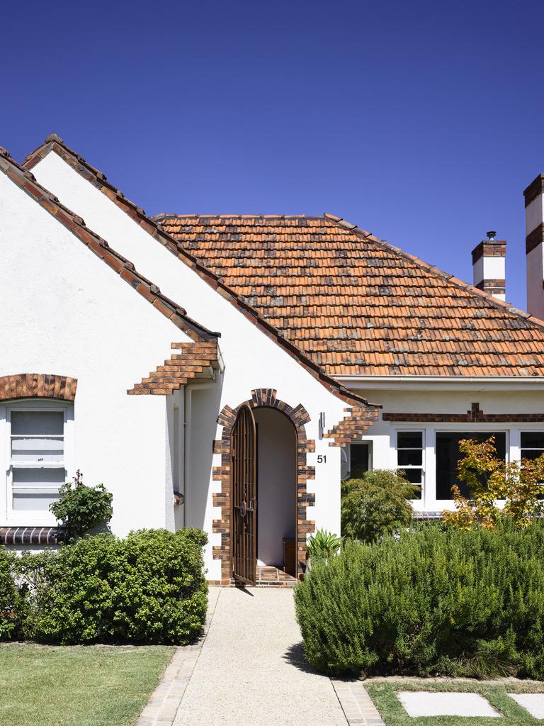 The heritage front of the home looks perfectly traditional.