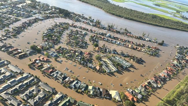 More than 2.5 metres of floodwater are predicted to hit the northern NSW area today. Picture: Jason Om/Twitter