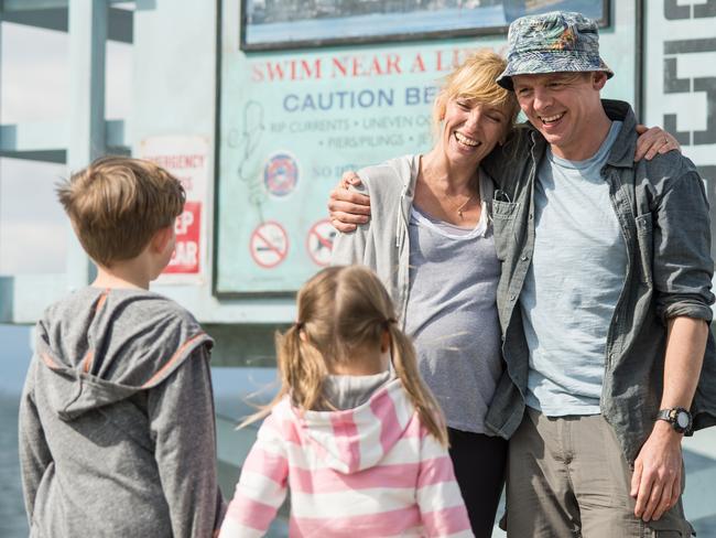 Australian involvement ... Toni Collette, who has a small role as Agnes, with Simon Pegg, who plays Hector, in a scene from Hector and the Search for Happiness.