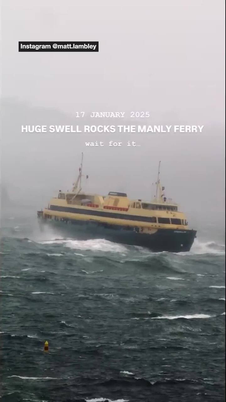 Famous Manly Ferry cops battering in Sydney storm