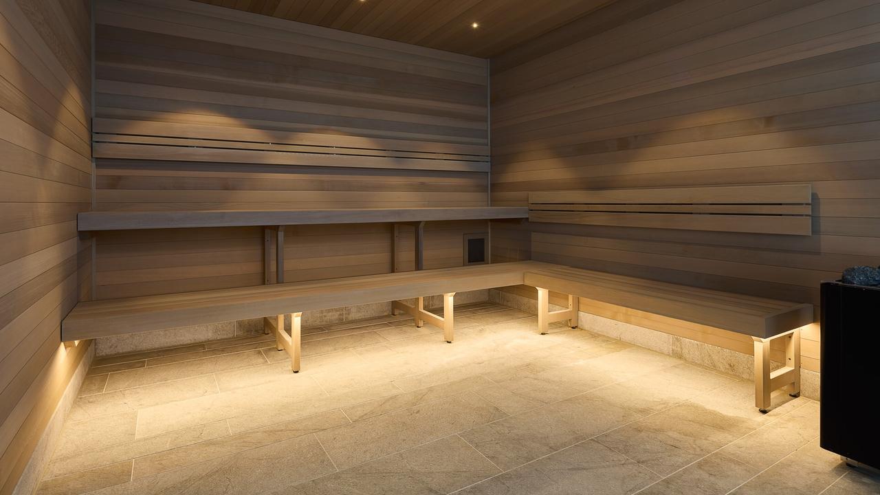 Sweat it up in the building’s sauna.