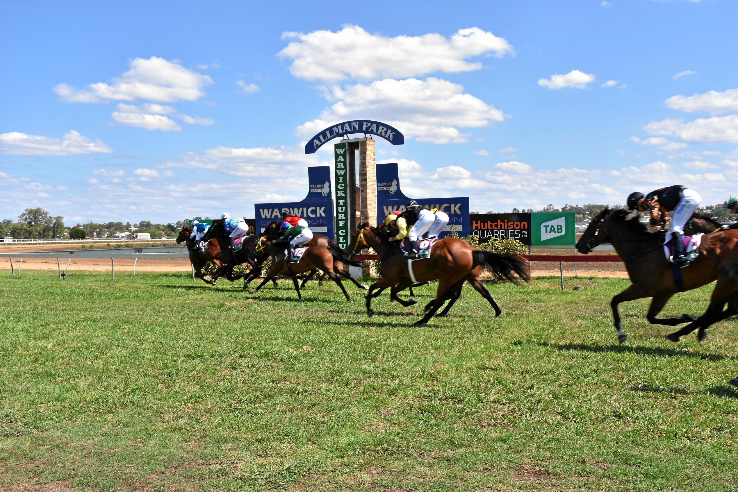 Warwick Daily News Maiden Plate finishers. Picture: Emily Clooney