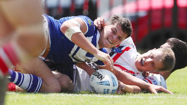 Wes Lerougetel bagged a double in the Bulldogs’ big win. Picture: Sue Graham