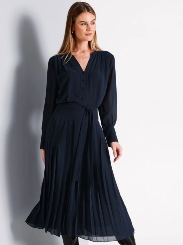 Basque Belted Midi Dress in Navy. Picture: Myer.