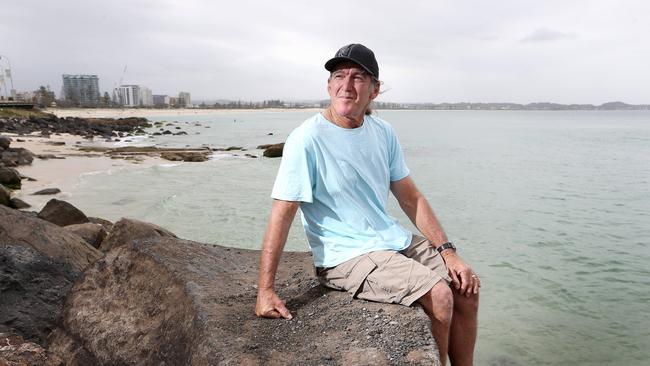 Kirra Point Inc boss Wayne Deane at the Kirra Groyne in front of where the proposed cruise ship terminal will go at Bilinga. Picture Glenn Hampson