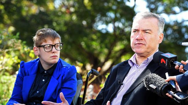 Member for the Dignity Party Kelly Vincent and Shadow Health Minister Stephen Wade at Oakden Nursing Home. Picture: Tom Huntley