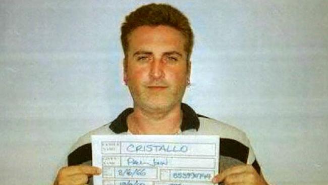 Paul Carter, then Cristallo, mugshot released by Victoria Police after his drug arrest in 2000.