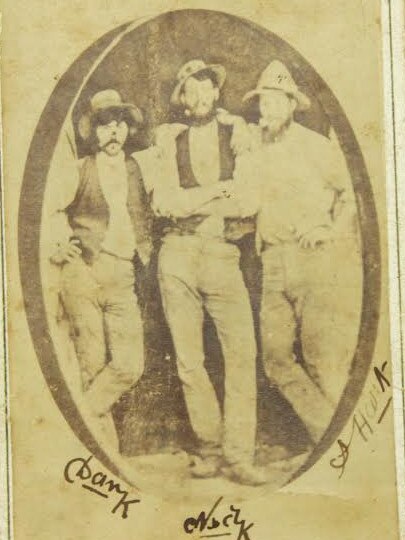 L-R: Dan Kelly, Ned Kelly and Steve Hart. Picture: Lawsons auction house