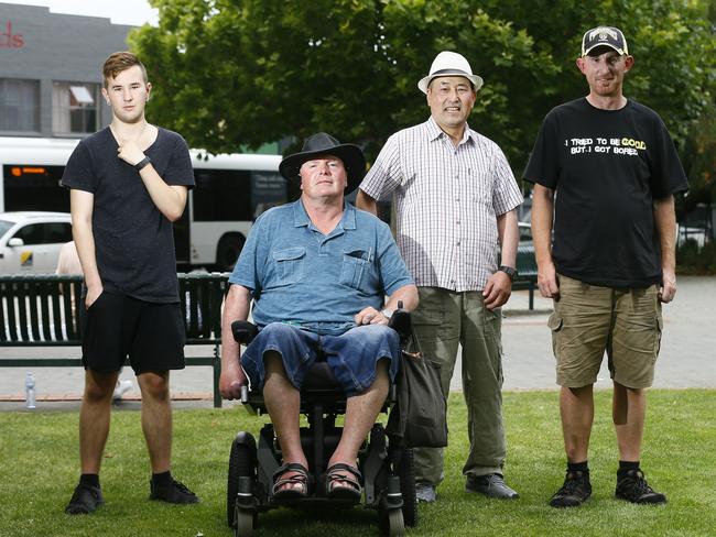 From left, Rohan Dale, 17, of Lenah Valley, Simon Modrijan, of Glenorchy, Michael Park, of Glenorchy and Robbie Moles, of Goodwood. Picture: MATT THOMPSON