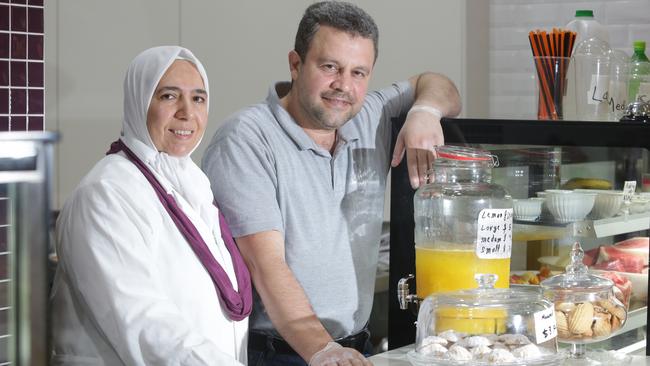 Lina Hejazi-Kilani and husband Yahia Asale at their shop, Syriana Tropicana in Bankstown Central. Picture: Tim Clapin