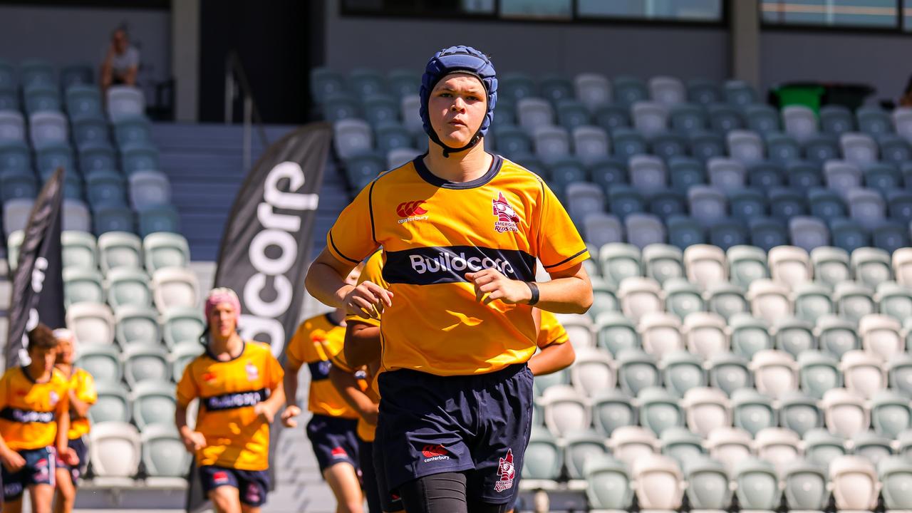 Buildcorp Emerging Reds Cup day one action between South East Queensland's Under-15s and Brisbane White Under-14s. Picture credit: QRU Media/ Erick Lucero.