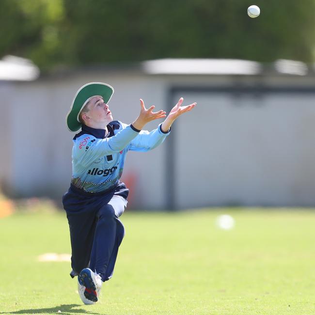 Max Gallagher taking a catch. Hamwicks v Newcastle City, SG Moore Cup round three at Kahibah Oval. Picture: Sue Graham