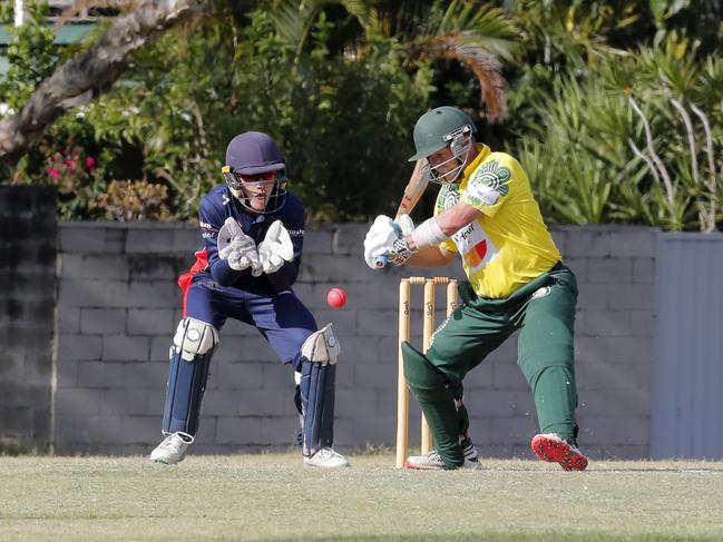 Steven Baker of Queens against Mudgeeraba in the Gold Coast Cricket Premier First Grade. Photo: Regi Varghese