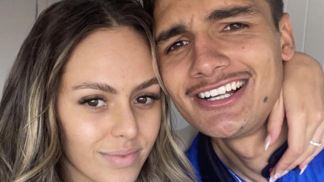 Mia Fevola shared this snap on social media before boyfriend Jamarra Ugle-Hagan’s debut. Picture: Instagram