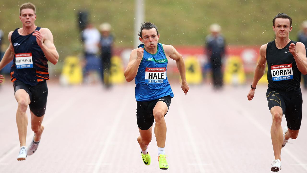 Jack Hale was delighted with his time in the 100m at the Canberra Track Classic. Picture: Getty Images 