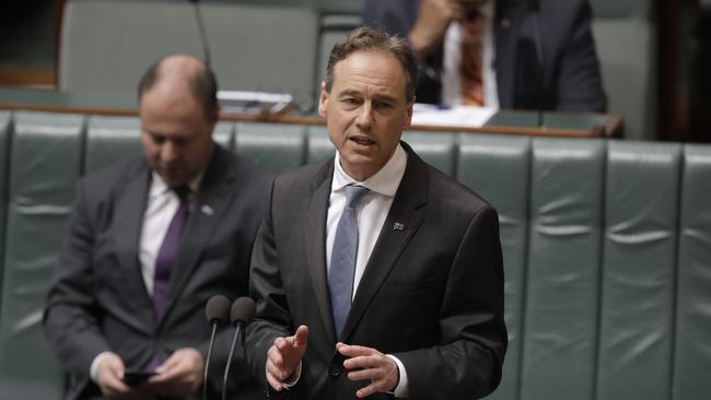 Health Minister Greg Hunt said the UQ jab was ahead of schedule. Picture: Sean Davey.