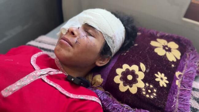 Shrapnel Robs Gaza Girl Of Vision And Hope For The Future | Daily Telegraph