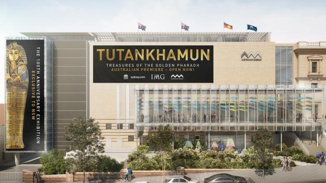 Artist impression of the Tutankhamun: Treasures of the Golden Pharaoh exhibition that has been delayed “years” owing to the pandemic.