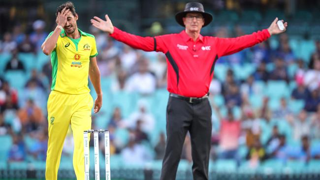 Mitchell Starc hasn’t had a great start to the ODI series. Picture: David Gray / AFP