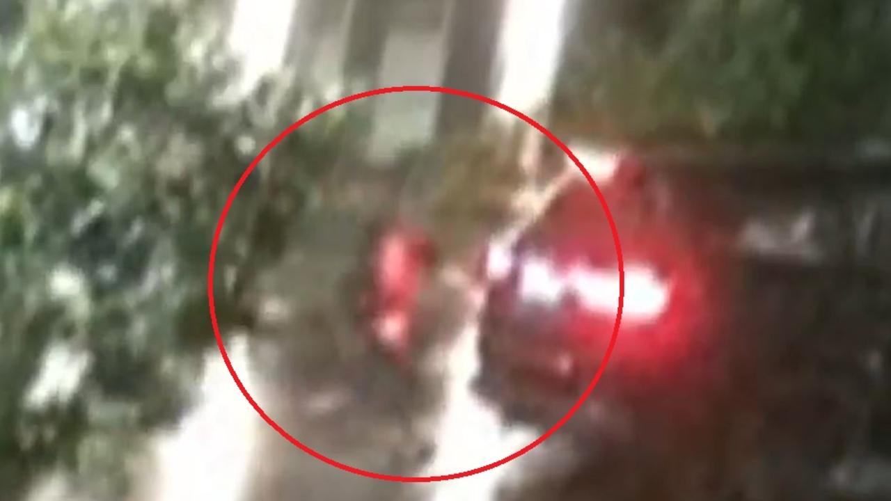 Chilling moment men open fire on home