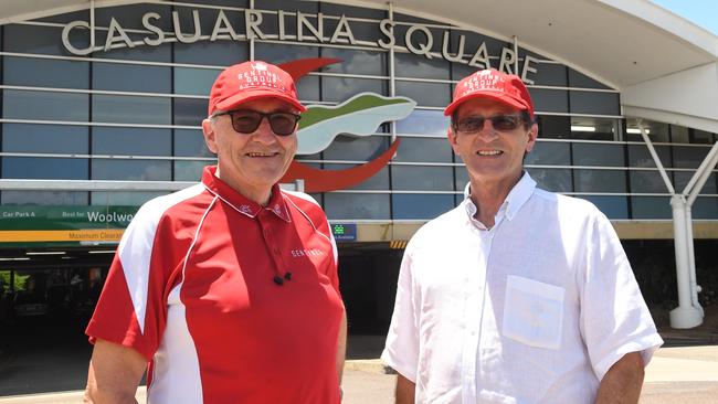 Michael Sherlock and Warren Ebert at Casuarina Square in Darwin.