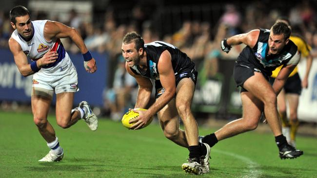 Jay Nash played just eight AFL games for Port Adelaide after crossing from the Bombers in 2009.